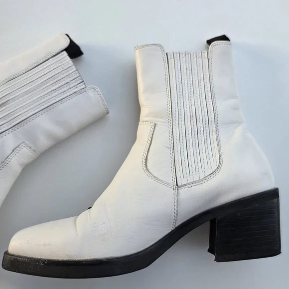 Vagabond Simone White Leather Boots Size 38 Size 8 - Picture 10 of 15